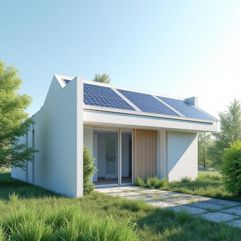 Eco-friendly construction materials and solar panel integration