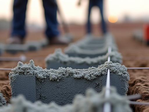 Foundation laying and concrete pouring process
